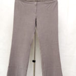 Ash M&S / boot leg plain trouser, no pockets, double button ,zip up, size 14