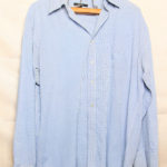 George /strip blue & white, buttons & pocket at front, long sleeve size 16 ½ ,Men shirt