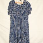 Debenhams / mix  blue, white & black short sleeve lady's gown with elastic waist, size 16