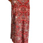 Opus / short armless gown with flower designs, size 14