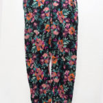 Look / Lady's multicoloured flower design trouser, with elastic & waist rope, size 14