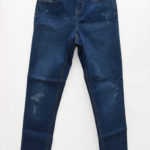 NEW LOOK / blue elastic cotton jean with design & back pocket, size age 13