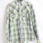 SOULCAL / Men's checked green, white & black long sleeve shirt with front pocket, size M