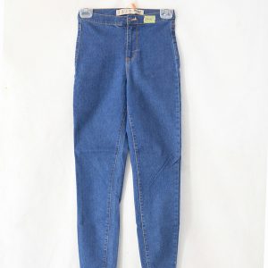 Blue DENIM/ cotton polyester elastic jean with back pocket