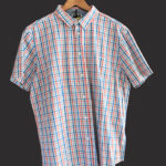 Cedarwoodstate / Men's colorful short sleeve check design with front pocket ,size xl