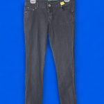 RIVER ISLAND / Men's black cotton elastic jean with back pockets, size 28/32