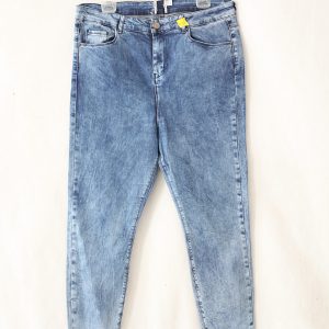 mix & blue & white stretching jeans, size uk 18