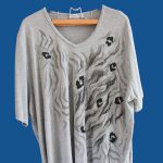 FOREVER/Ladies' short-sleeve top, gray color, size M