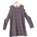 boohoo / Lady's multicolored long sleeve top with back button, size 12