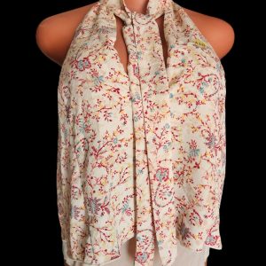 New look / lady's wine colored designed flowered top , size L