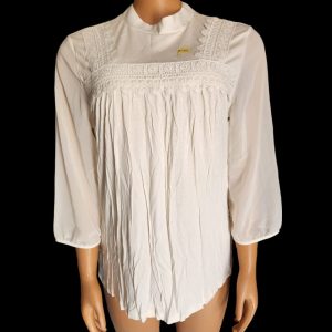 TU / Lady's white long sleeve top with milk butterfly design, size 14