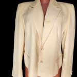 Tokyo / lady's water-loof cotton long-sleeve cream color blazer