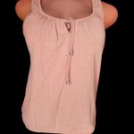 NICOLE MILLER / violet rayon elastic armless female top, size 10